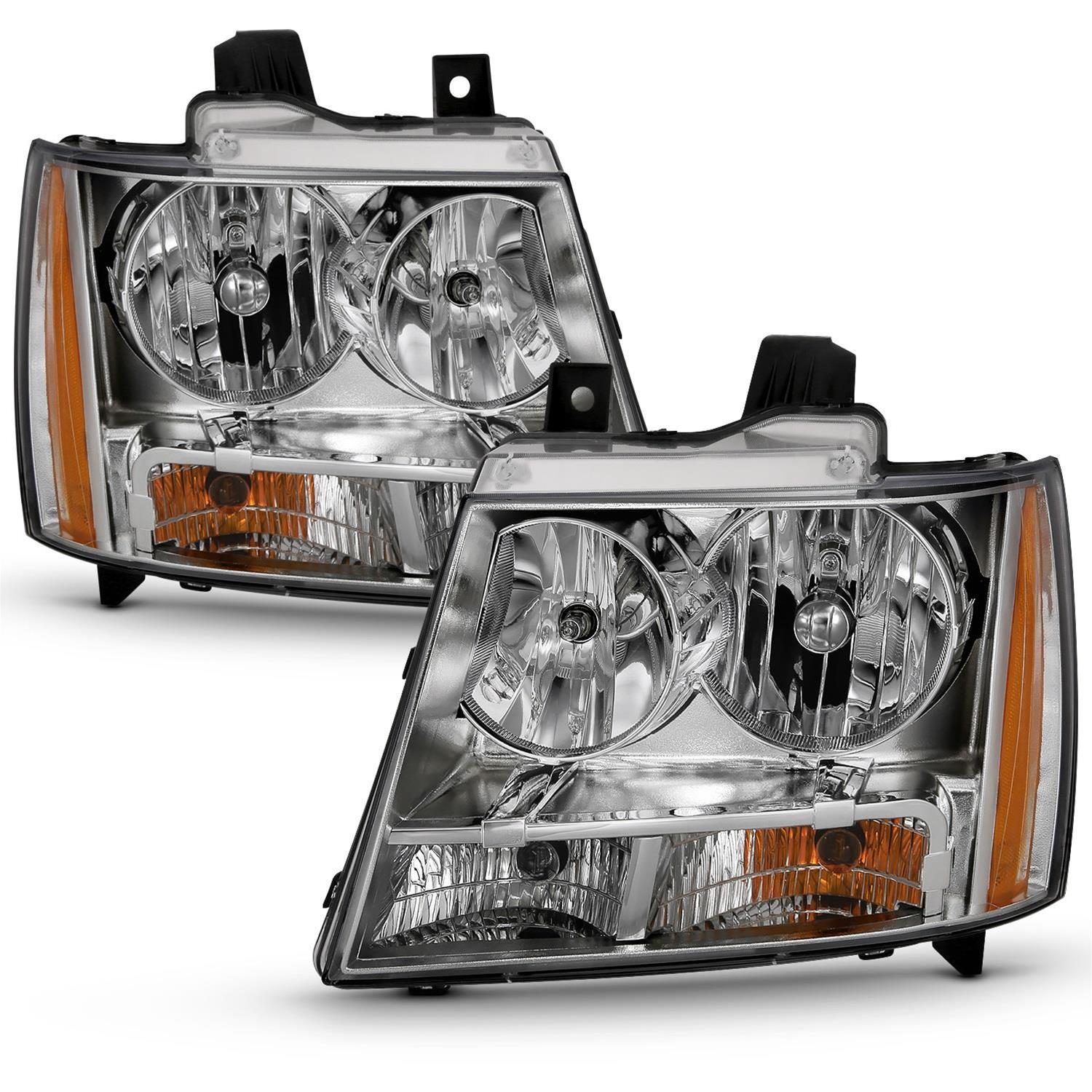 ANZO 2007-2014 Chevy Tahoe Crystal Headlight Chrome Amber(OE) thumbnail 4