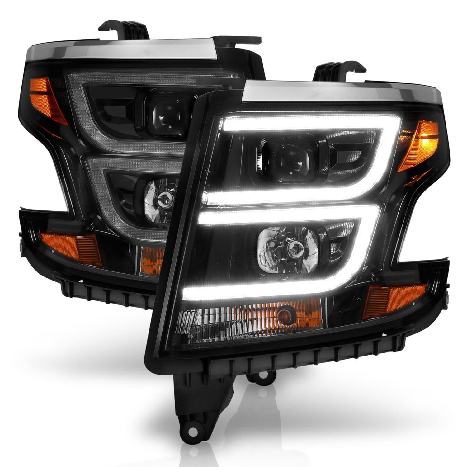 ANZO 2015-2020 Chevy Tahoe Projector Headlights Plank Style Black w/DRL thumbnail 3