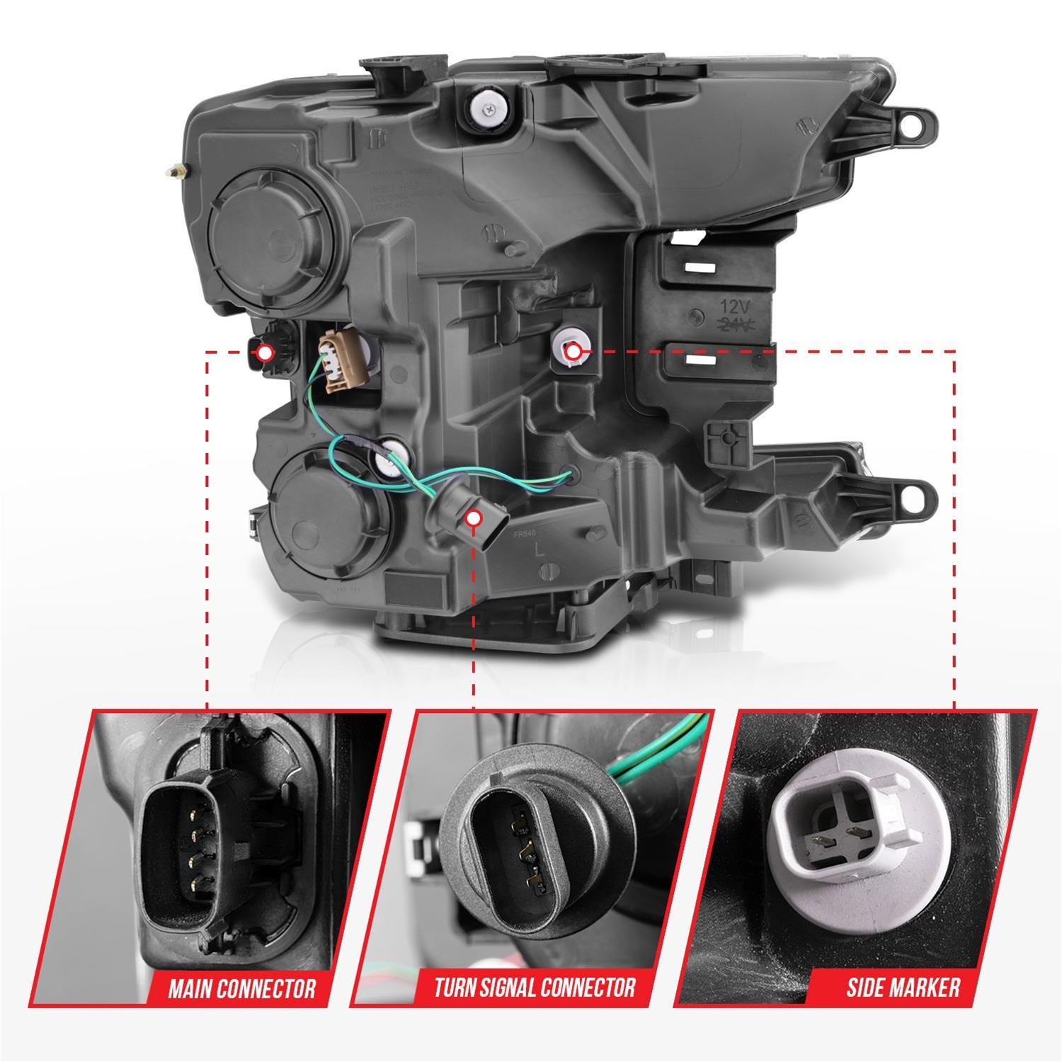 ANZO 2018-2020 Ford F-150 Projector Headlight w/Plank Style Switchback Chrome Housing thumbnail 5