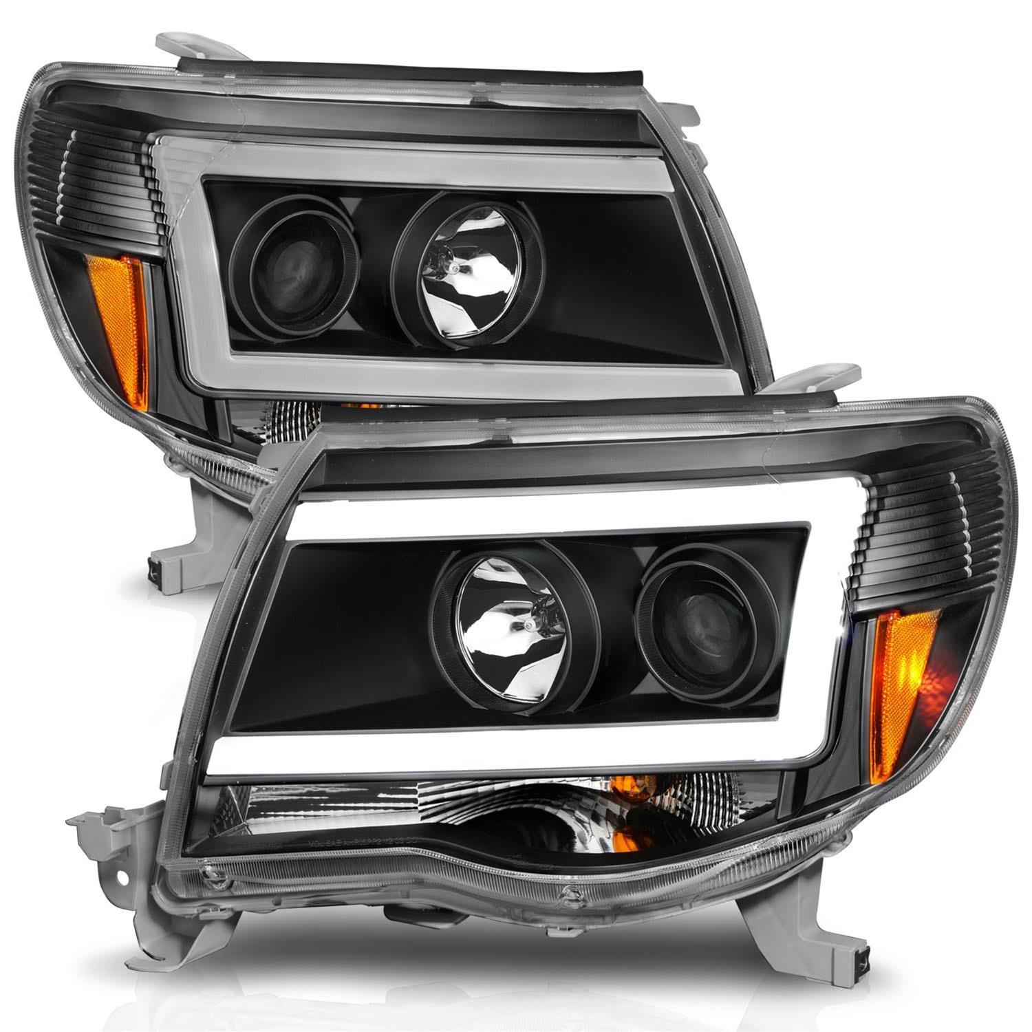 ANZO 05-09 Toyota Tacoma Projector Light Bar Style Headlights w/ C Light Bar thumbnail 3