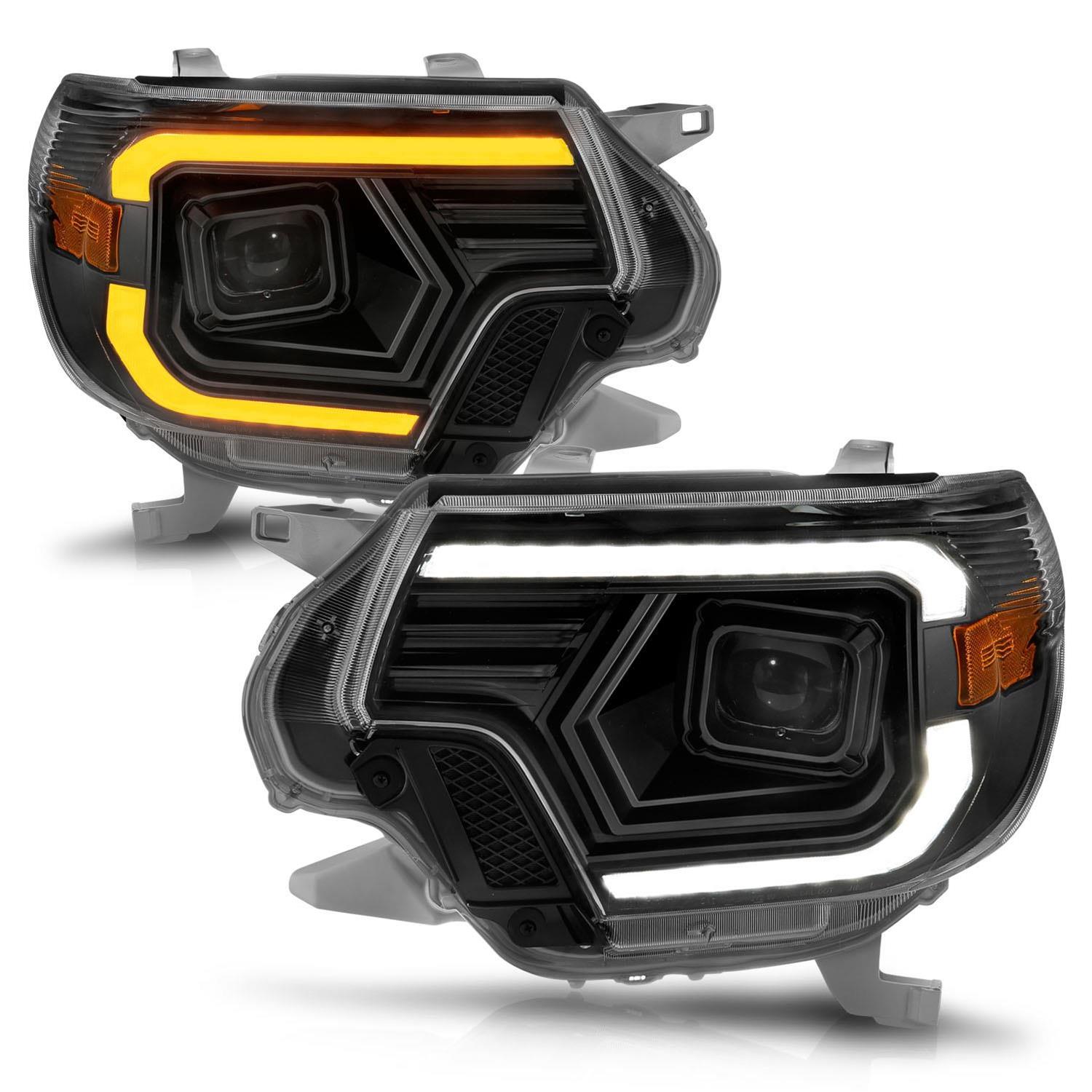 ANZO 12-15 Toyota Tacoma Projector Headlights - w/ Light Bar Switchback Black Housing thumbnail 3