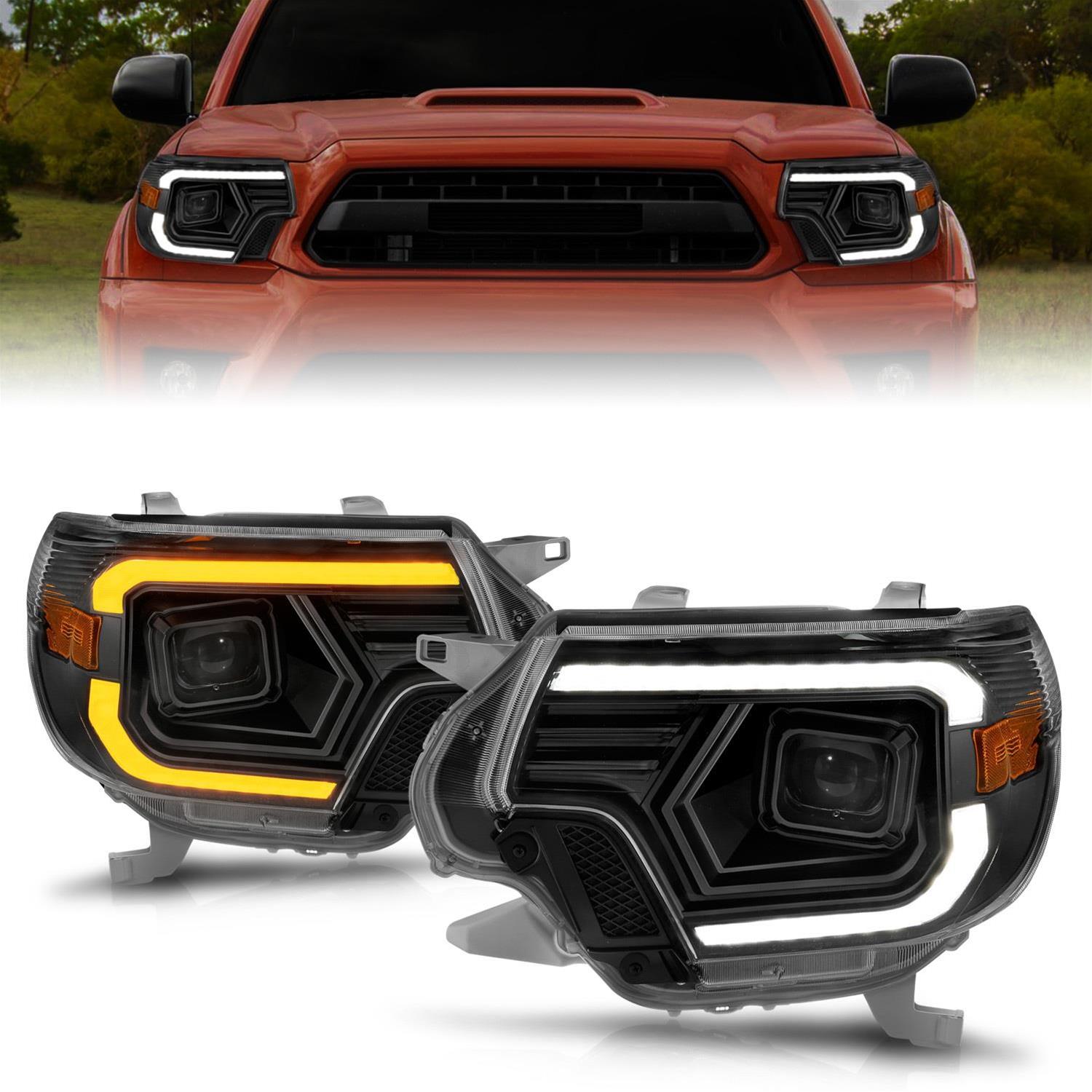 ANZO 12-15 Toyota Tacoma Projector Headlights - w/ Light Bar Switchback Black Housing thumbnail 2