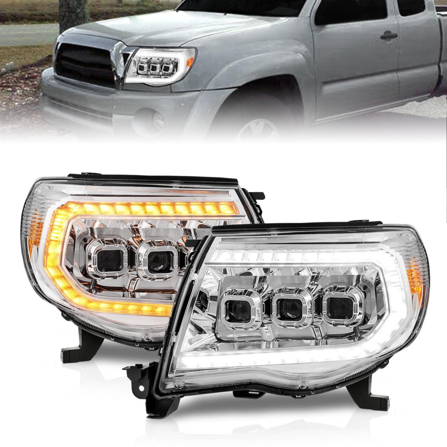 Anzo USA Headlight Assemblies 111582 LED Projector Headlights, 05- 11 TACOMA FULL LED PROJ HEADLIGHTS W/ LIGHT BAR SWITCHBACK SEQ CHROME HOUSING W/ INITIATION LIGHT thumbnail 2