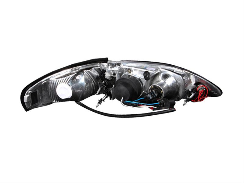 ANZO 1994-1998 Ford Mustang Projector Headlights w/ Halo Black 1pc thumbnail 2