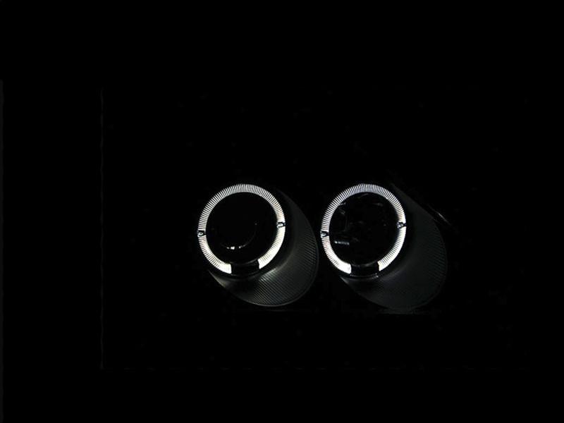 ANZO 2002-2004 Honda Civic Projector Headlights w/ Halo Black thumbnail 3