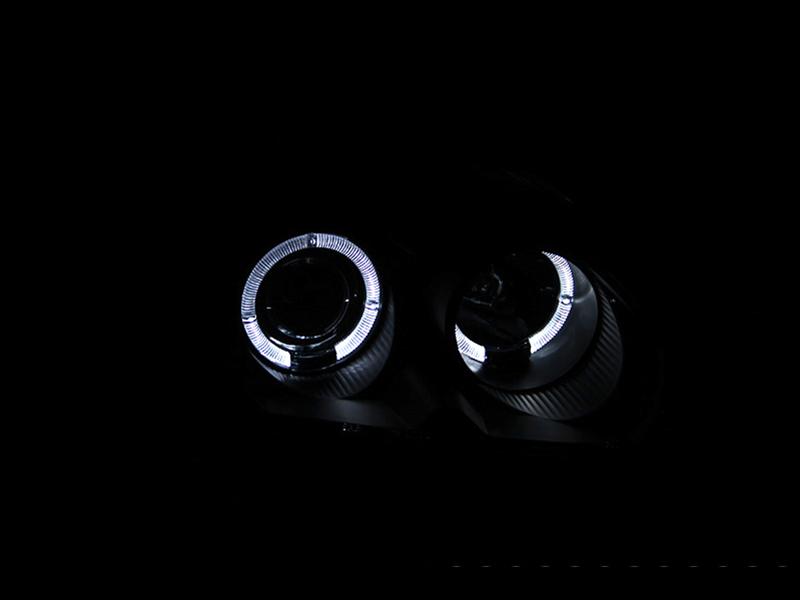 ANZO 1996-1998 Honda Civic Projector Headlights w/ Halo Black thumbnail 3