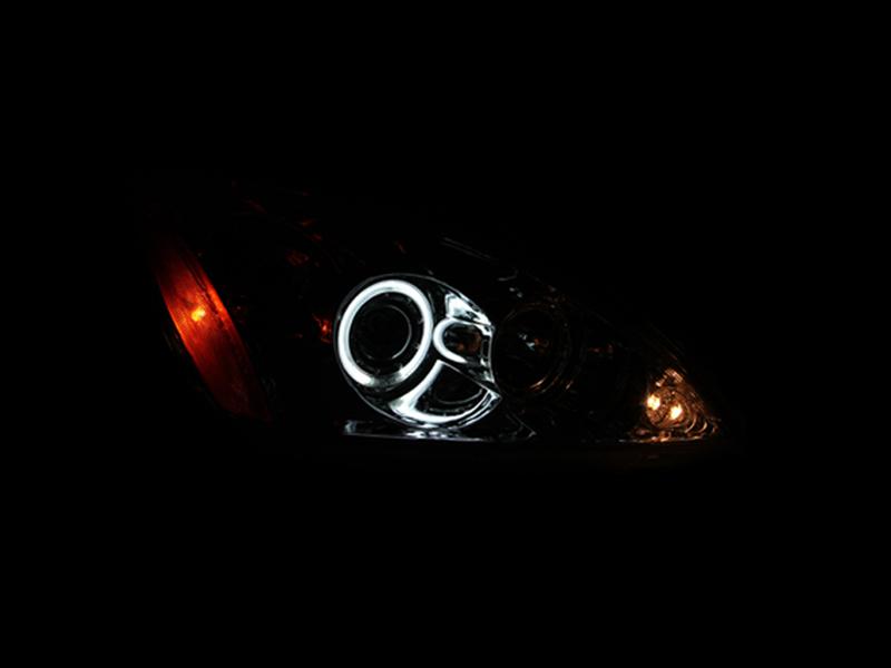 Anzo Headlights 121103 Headlights, Projector with CCFL Halo, Clear Lens, Chrome Housing, Mitsubishi, Pair thumbnail 2