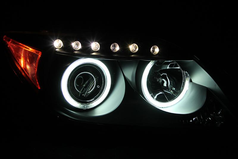 ANZO 2005-2010 Scion Tc Projector Headlights w/ Halo Black (CCFL) thumbnail 2