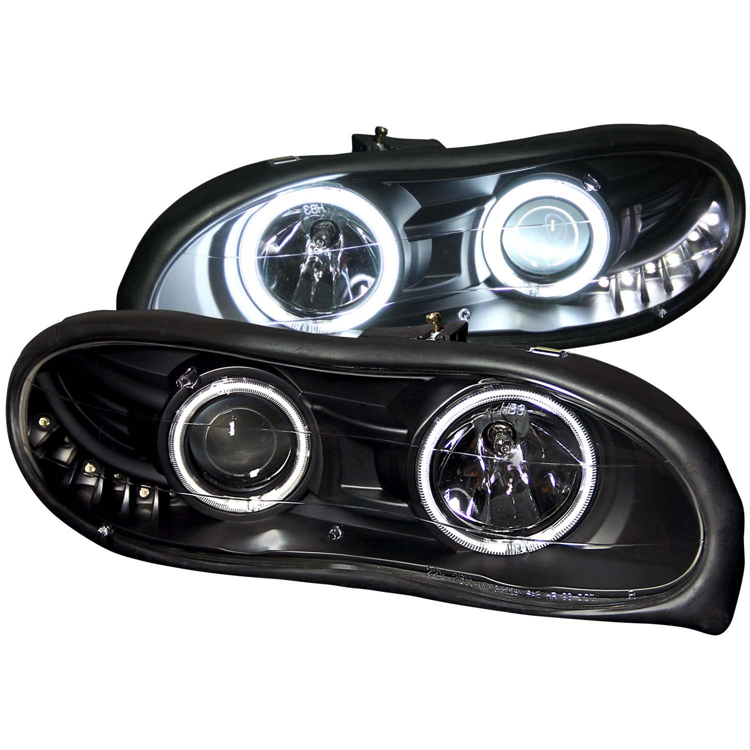 ANZO 1998-2002 Chevrolet Camaro Projector Headlights w/ Halo Black