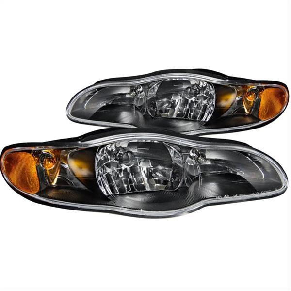 ANZO 2000-2005 Chevrolet Monte Carlo Crystal Headlights Black thumbnail 2