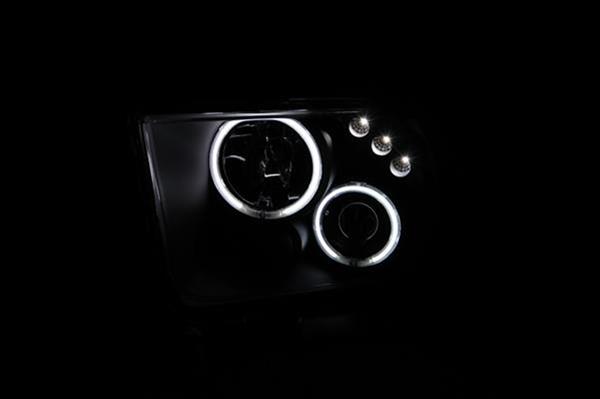 ANZO 2005-2009 Ford Mustang Projector Headlights w/ Halo Black thumbnail 3
