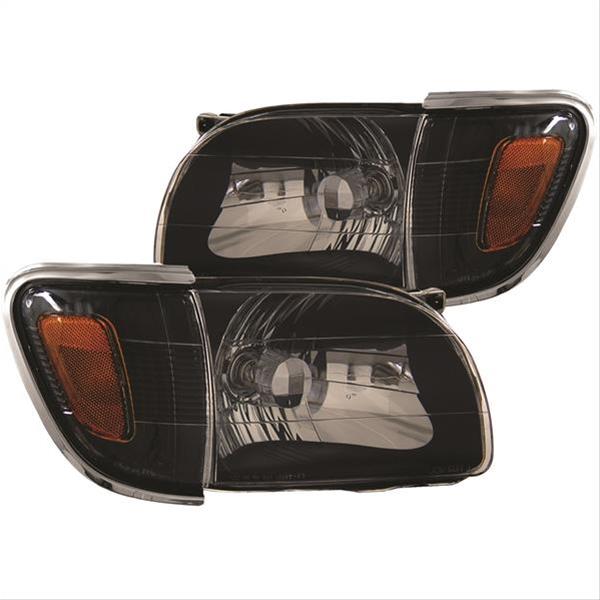 ANZO 2001-2004 Toyota Tacoma Crystal Headlights Black