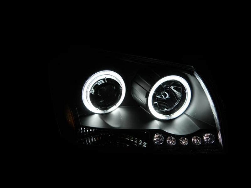 Anzo Headlights 121220 Headlights, Projector with Halo, Clear Lens, Black Housing, Dodge, Pair thumbnail 2