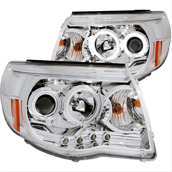 ANZO 2005-2011 Toyota Tacoma Projector Headlights w/ Halos Chrome thumbnail 3