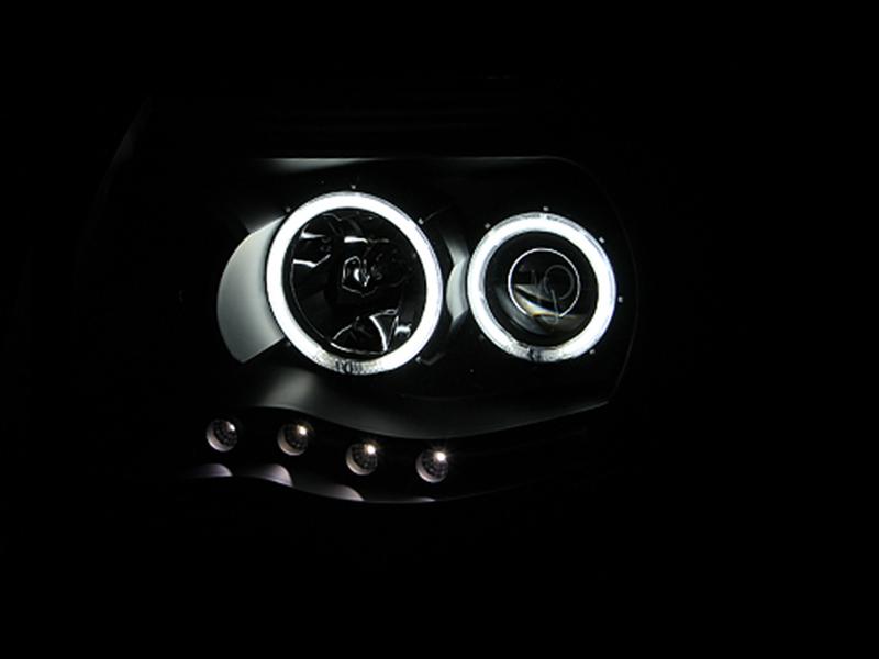 ANZO 2005-2011 Toyota Tacoma Projector Headlights w/ Halo Black thumbnail 2