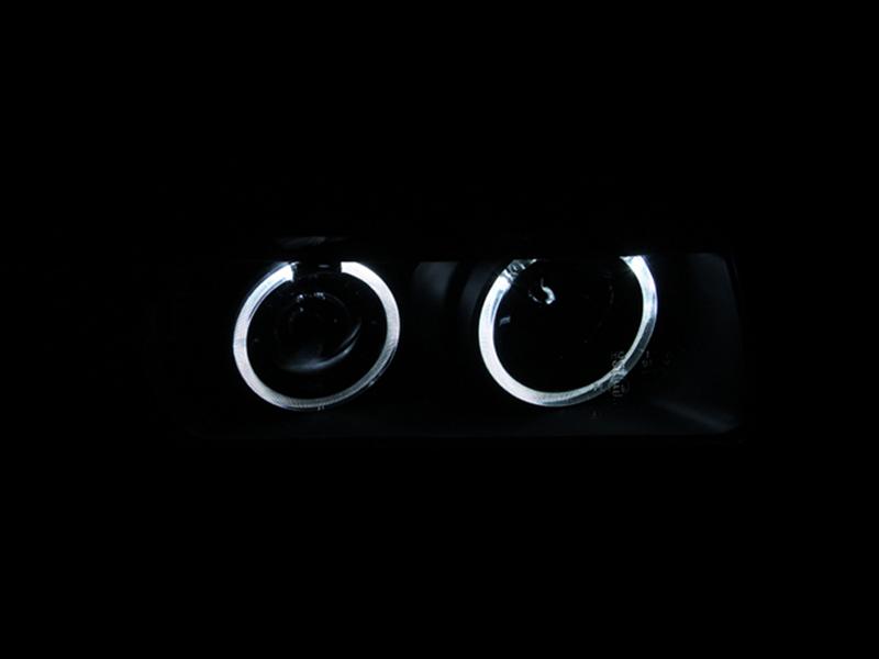 ANZO 1992-1998 BMW 3 Series E36 Projector Headlights w/ Halo Black G2 1 pc thumbnail 2