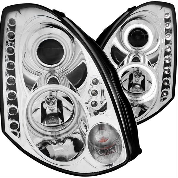 ANZO 2003-2007 Infiniti G35 Projector Headlights w/ Halo Chrome (CCFL) (HID Compatible) thumbnail 3