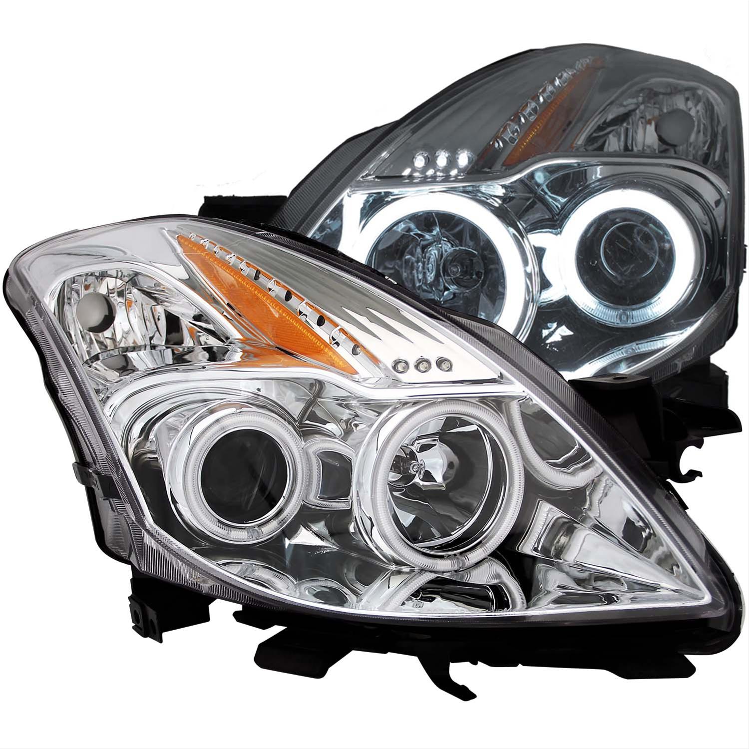 Anzo Headlights 121396 Headlight Assemblies, Projector with CCFL Halo, Clear Lens, Chrome Housing, for Nissan, Pair