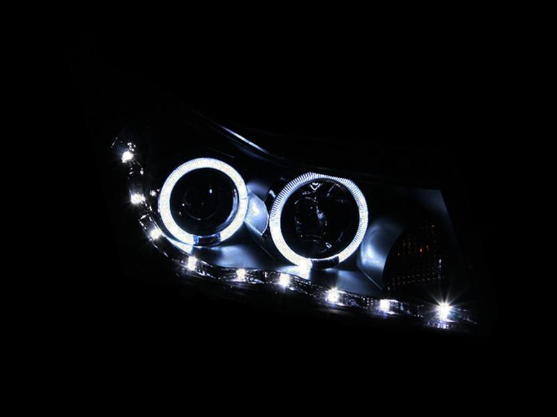 Anzo Headlights 121400 Headlights, Projector with CCFL Halo, Clear Lens, Black Housing, LED Low-brow Accents, Chevy, Set thumbnail 3