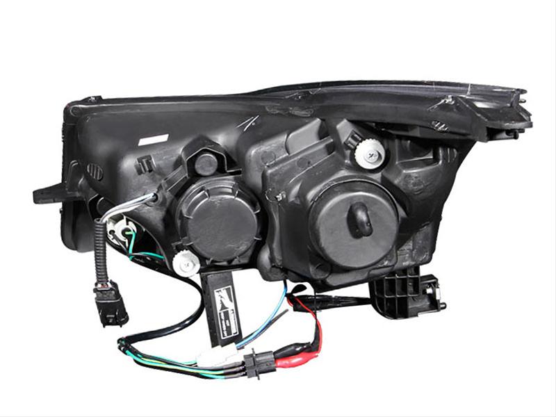 Anzo Headlights 121400 Headlights, Projector with CCFL Halo, Clear Lens, Black Housing, LED Low-brow Accents, Chevy, Set thumbnail 2