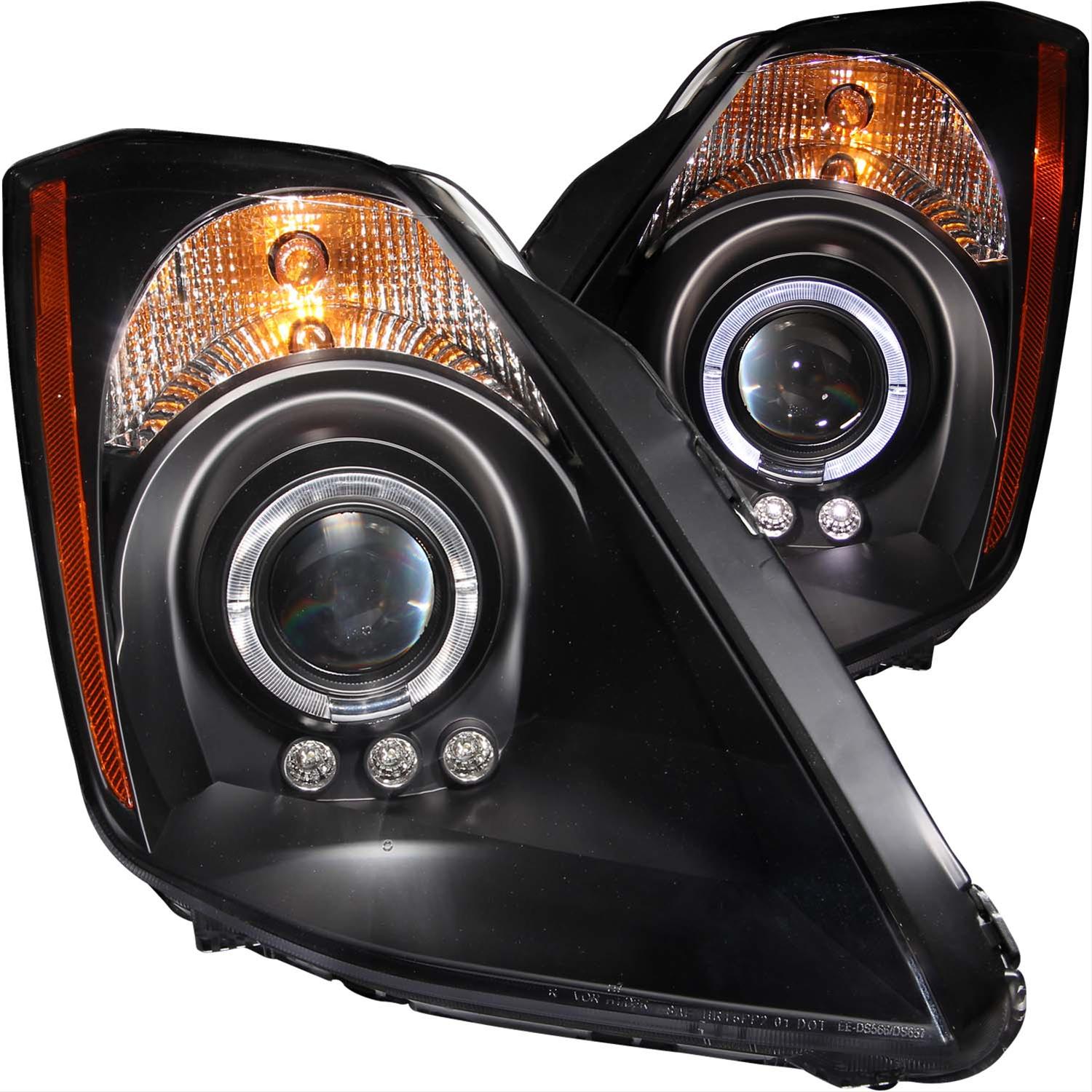 ANZO 2003-2005 Nissan 350Z Projector Headlights w/ Halo Black