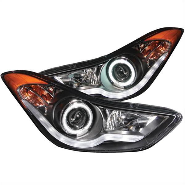ANZO 2011-2014 Hyundai Elantra Projector Headlights w/ Halo Black (CCFL) thumbnail 3