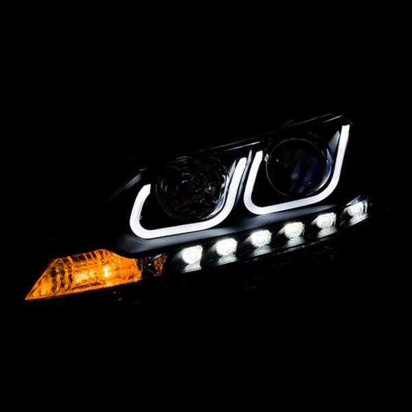 Anzo Headlights 121487 Head Light Assembly, Projector with Halo, Clear Lens, Black Housing, Nissan, Pair thumbnail 3