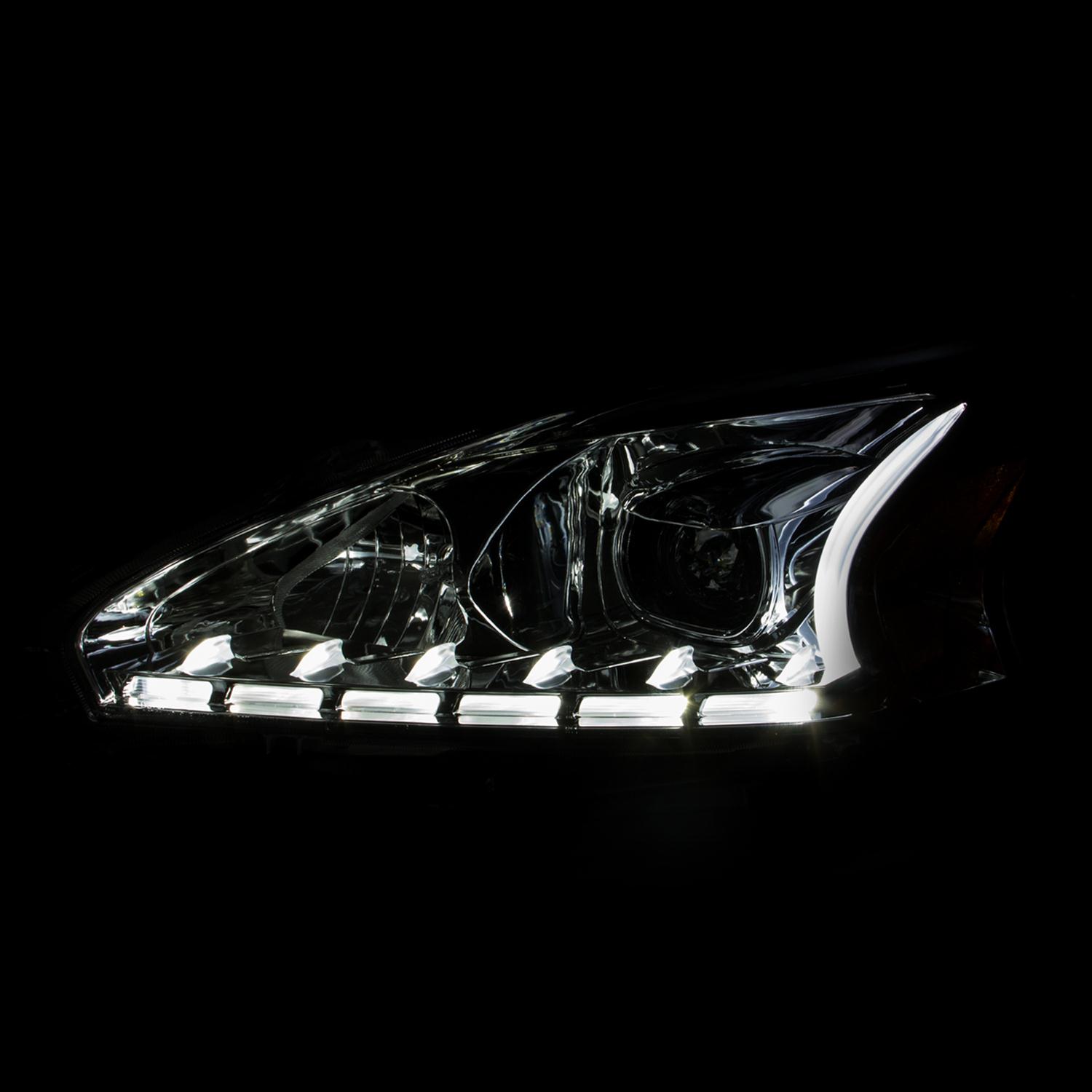 ANZO 2013-2014 Nissan Altima Projector Headlights w/ Plank Style Design Chrome thumbnail 3