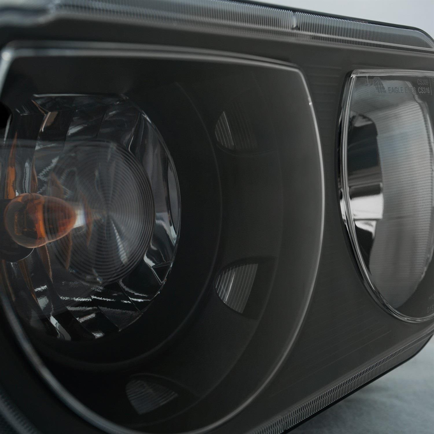 ANZO 2008-2014 Dodge Challenger Crystal Headlights Black thumbnail 2
