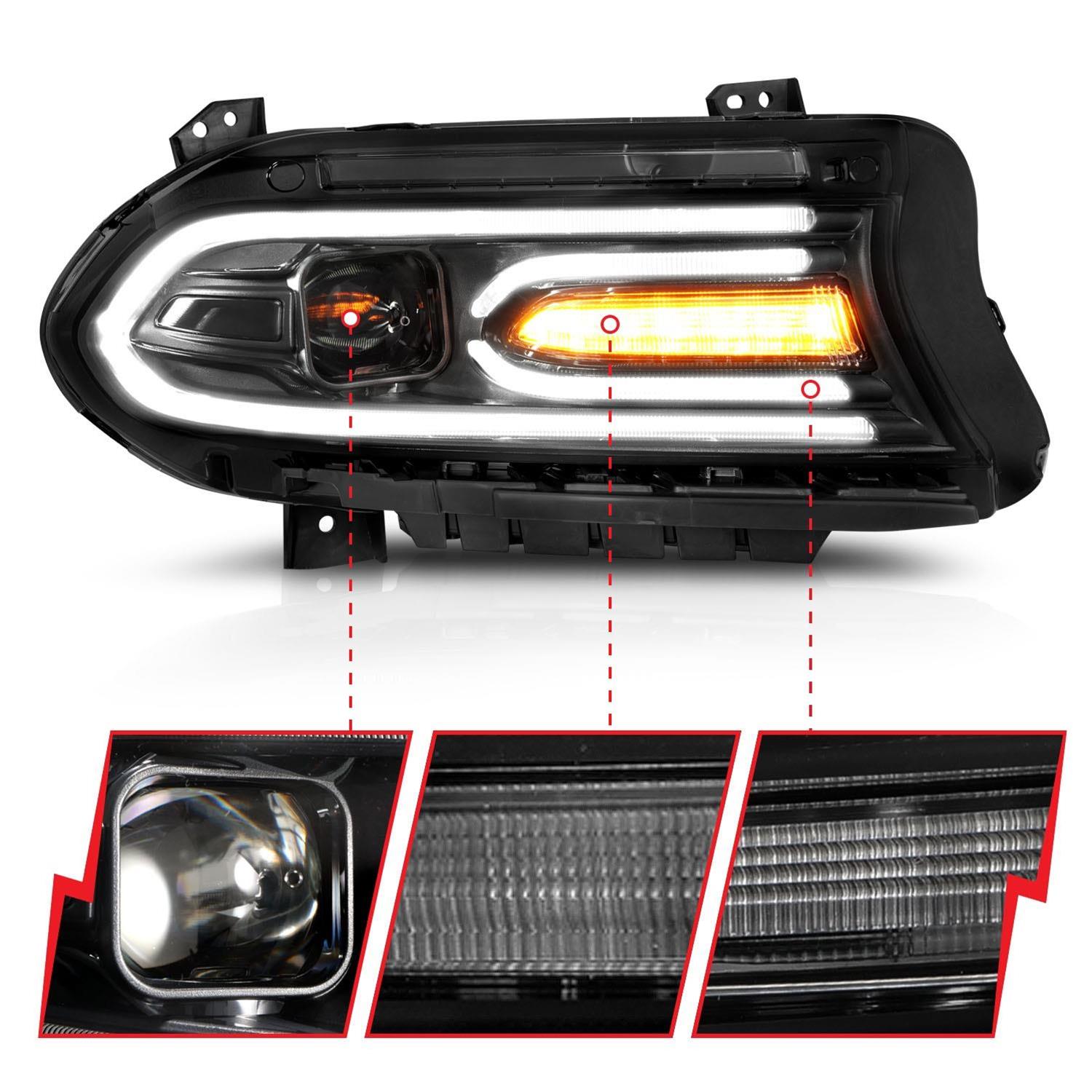 Anzo USA - Headlight Assemblies for 2015-2023 CHARGER 121559 Set, Projector thumbnail 4