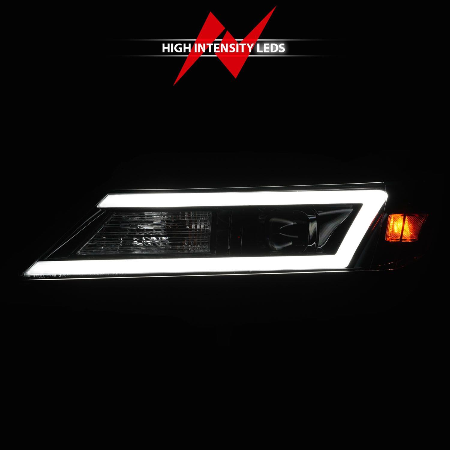 ANZO 14-20 Chevrolet Impala Square Projector LED Bar Headlights w/ Black Housing thumbnail 6