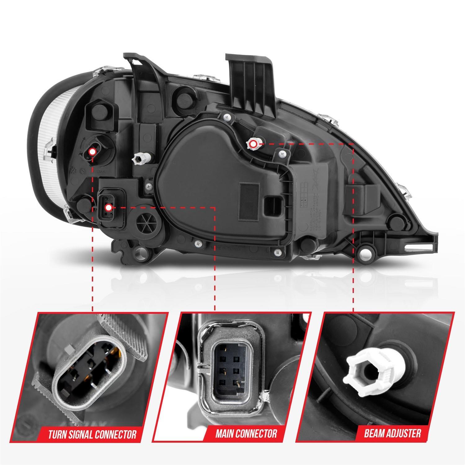 ANZO 2002-2014 Freightliner M2 LED Crystal Headlights Black Housing w/ Clear Lens (Pair) thumbnail 4