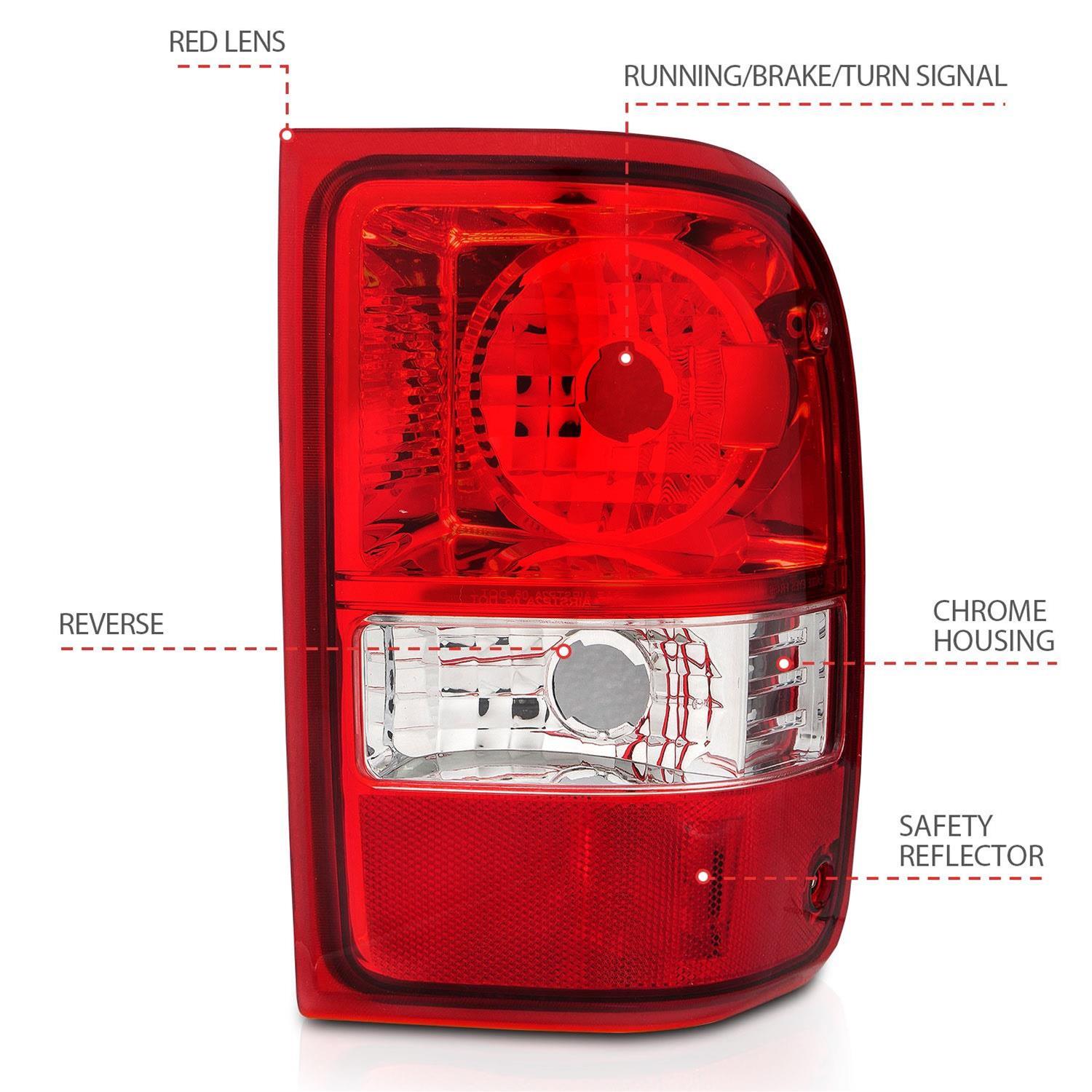 ANZO 2001-2011 Ford Ranger Taillights w/ Red/Clear Lens (OE Replacement) Pair thumbnail 4