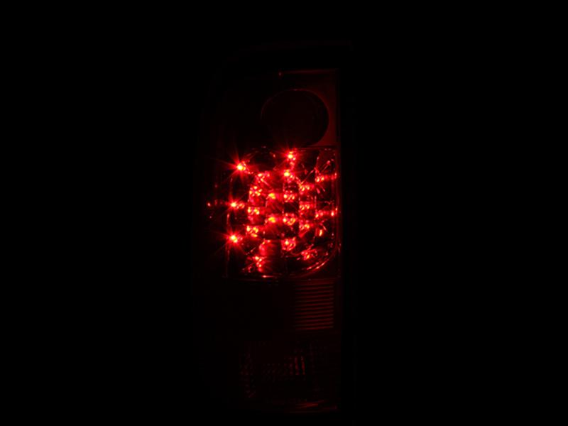 Anzo LED Taillights 311026 Taillight Assemblies, LED, Clear with Red Inserts Lens, Chrome Housing, Ford, Set thumbnail 2