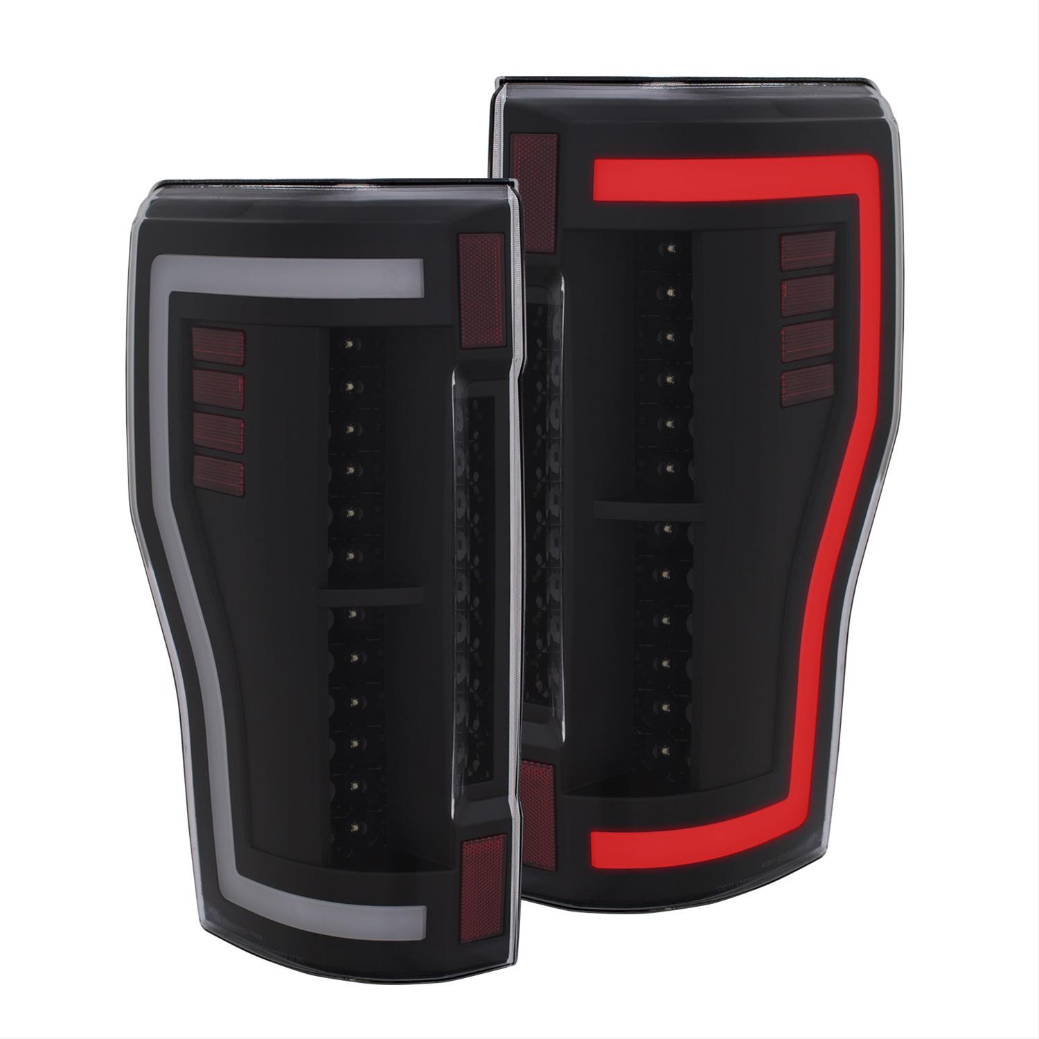 ANZO 2017+ Ford F-250 LED Taillights - Black/Clear thumbnail 4