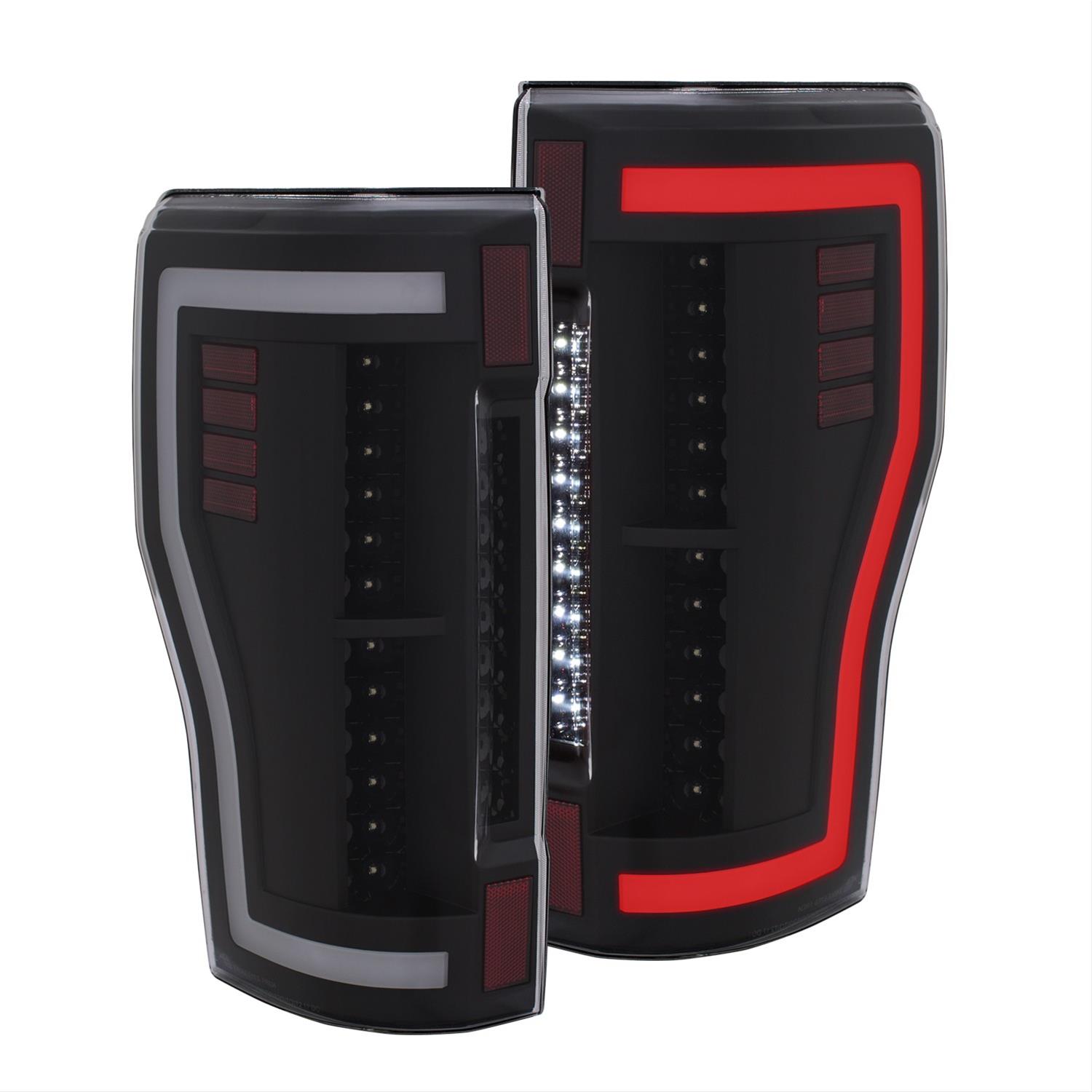 ANZO 2017+ Ford F-250 LED Taillights - Black/Clear thumbnail 2