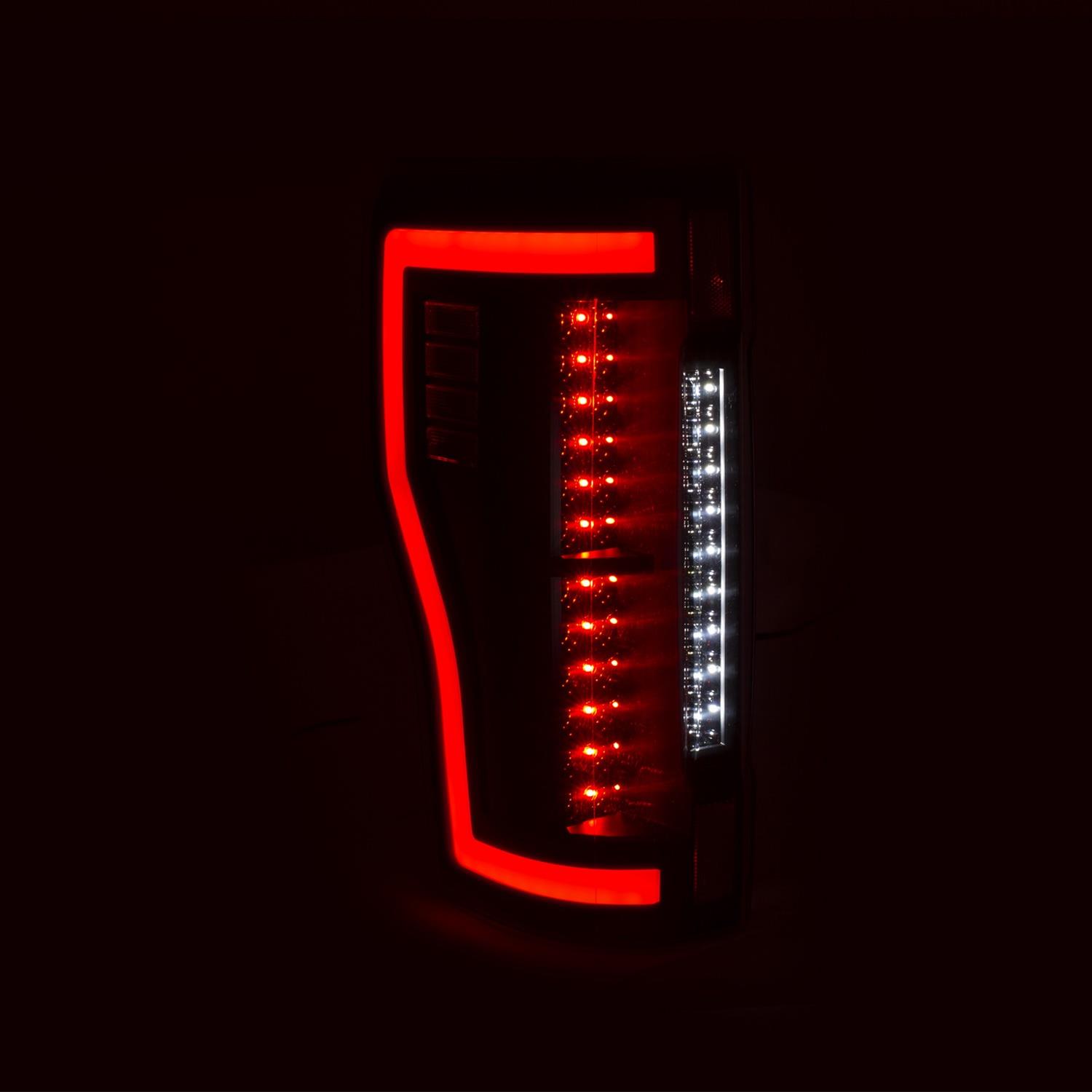 ANZO 2017+ Ford F-250 LED Taillights - Black/Clear thumbnail 5