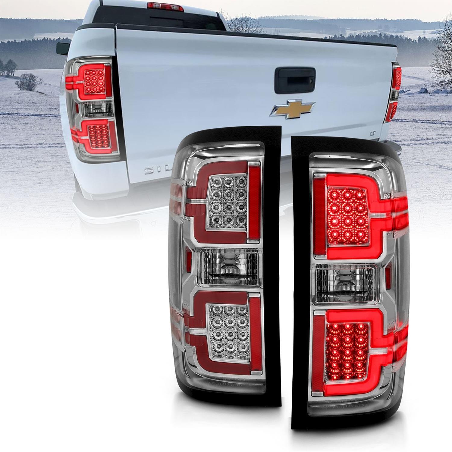 ANZO 2014-2018 Chevy Silverado 1500 LED Taillights Chrome thumbnail 2