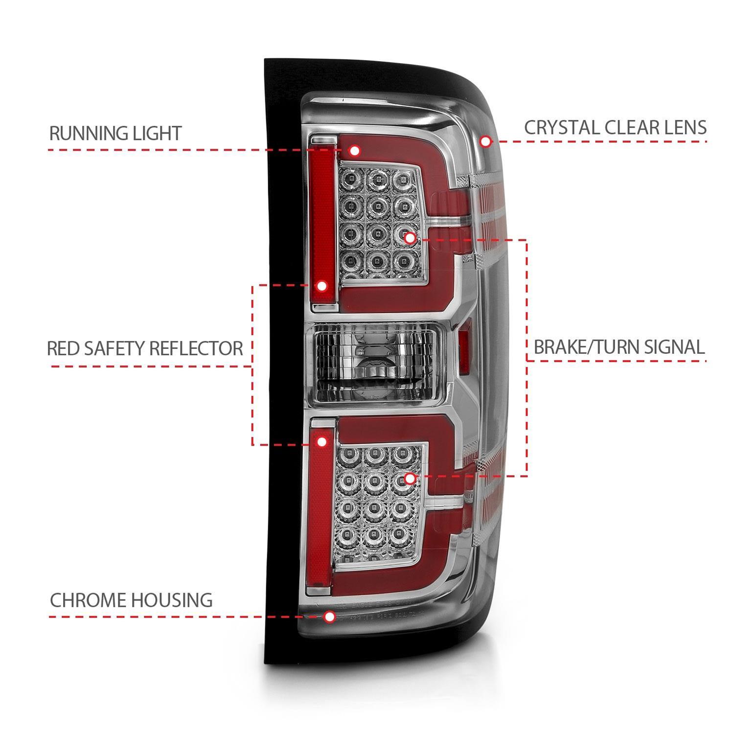 ANZO 2014-2018 Chevy Silverado 1500 LED Taillights Chrome thumbnail 7
