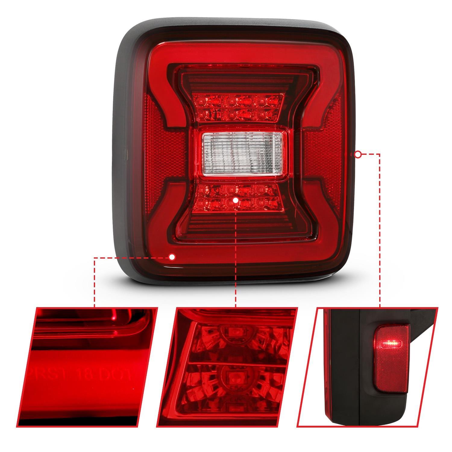 ANZO 18-19 Jeep Wrangler JL LED Taillights Black thumbnail 5