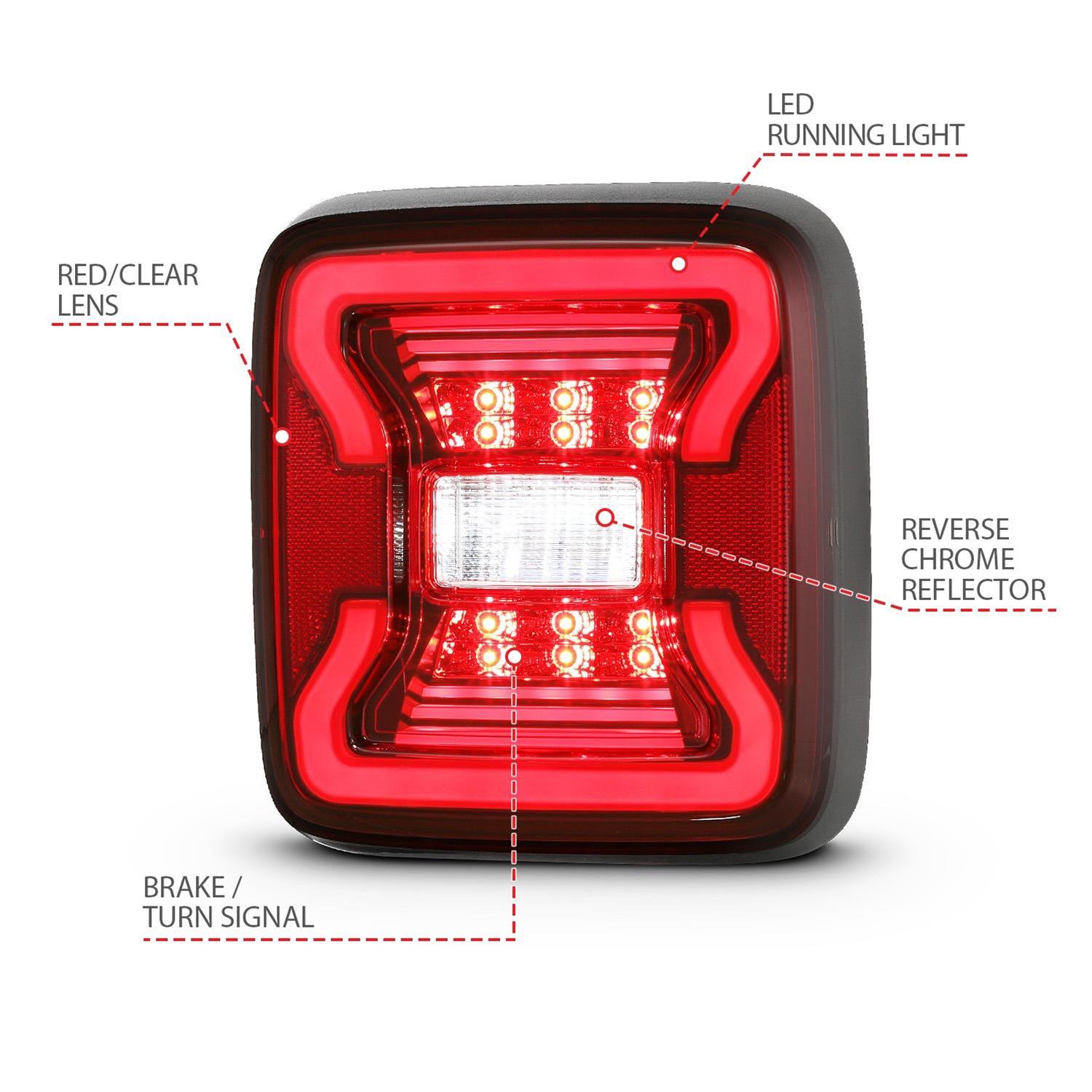 ANZO 18-19 Jeep Wrangler JL LED Taillights Black thumbnail 3