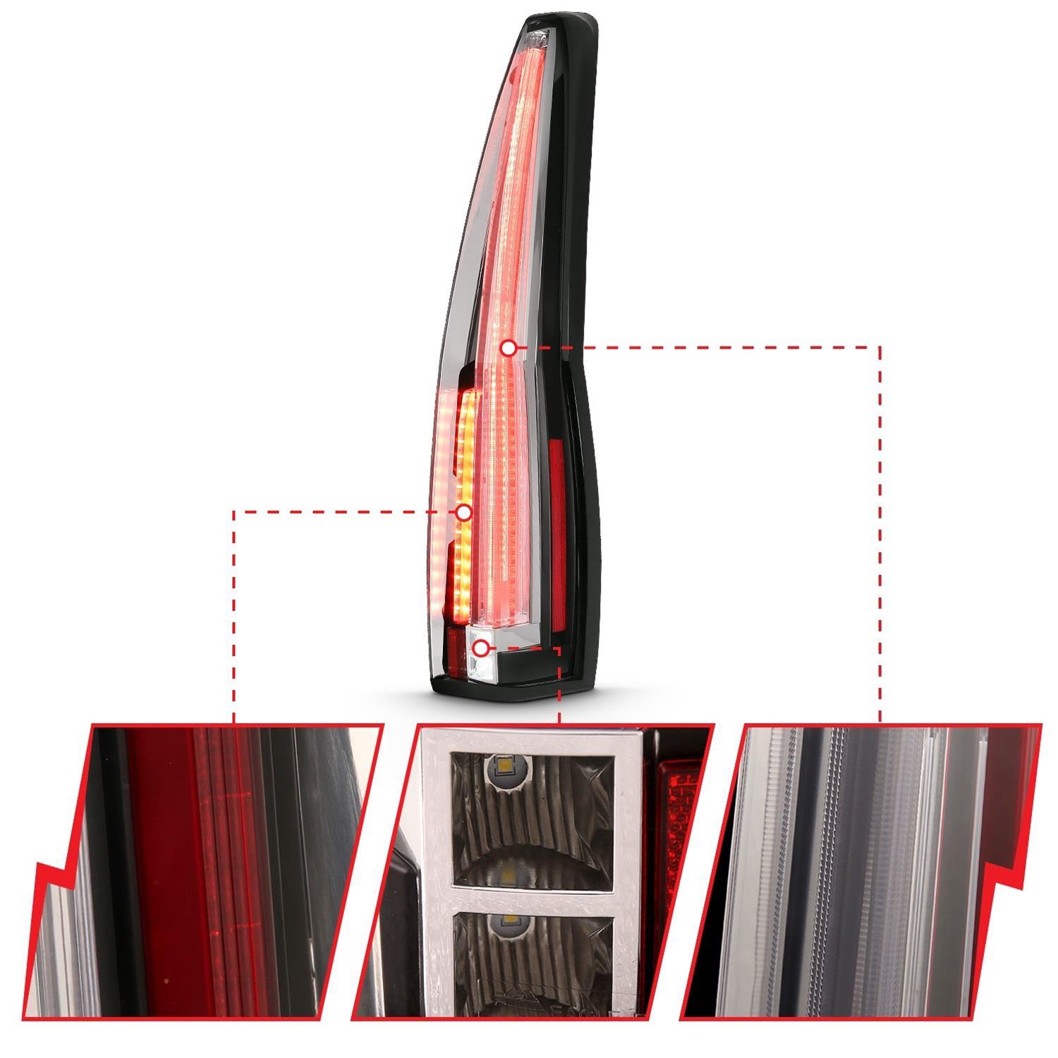 ANZO 2007-2014 Cadillac Escalade Led Taillights Red/Clear thumbnail 3