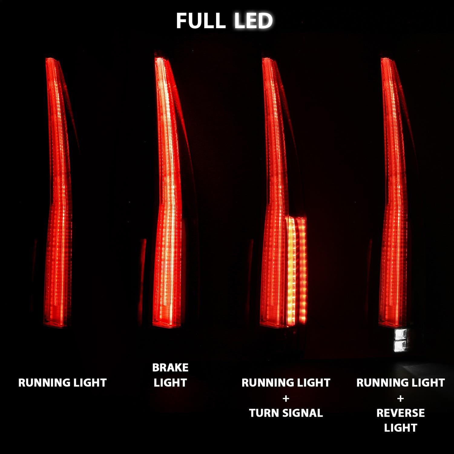 ANZO 2007-2014 Chevrolet Tahoe Led Taillights Red/Clear thumbnail 5