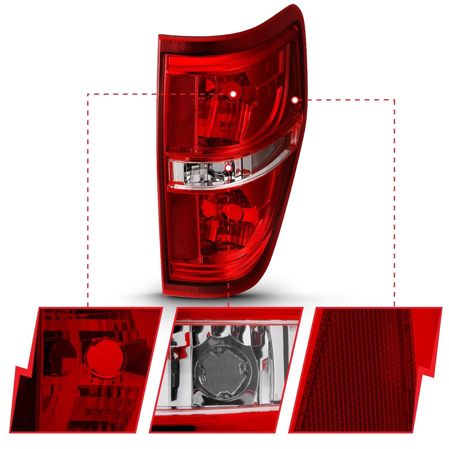 ANZO 2009-2014 Ford F-150 Euro Taillight Red/Clear (W/O Bulb) thumbnail 3