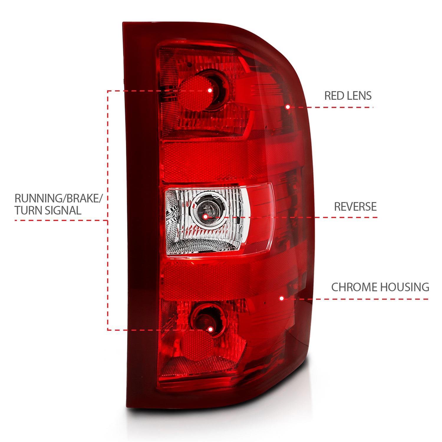 ANZO 2007-2013 Chevy Silverado Taillight Red/Clear Lens (OE Replacement) thumbnail 4