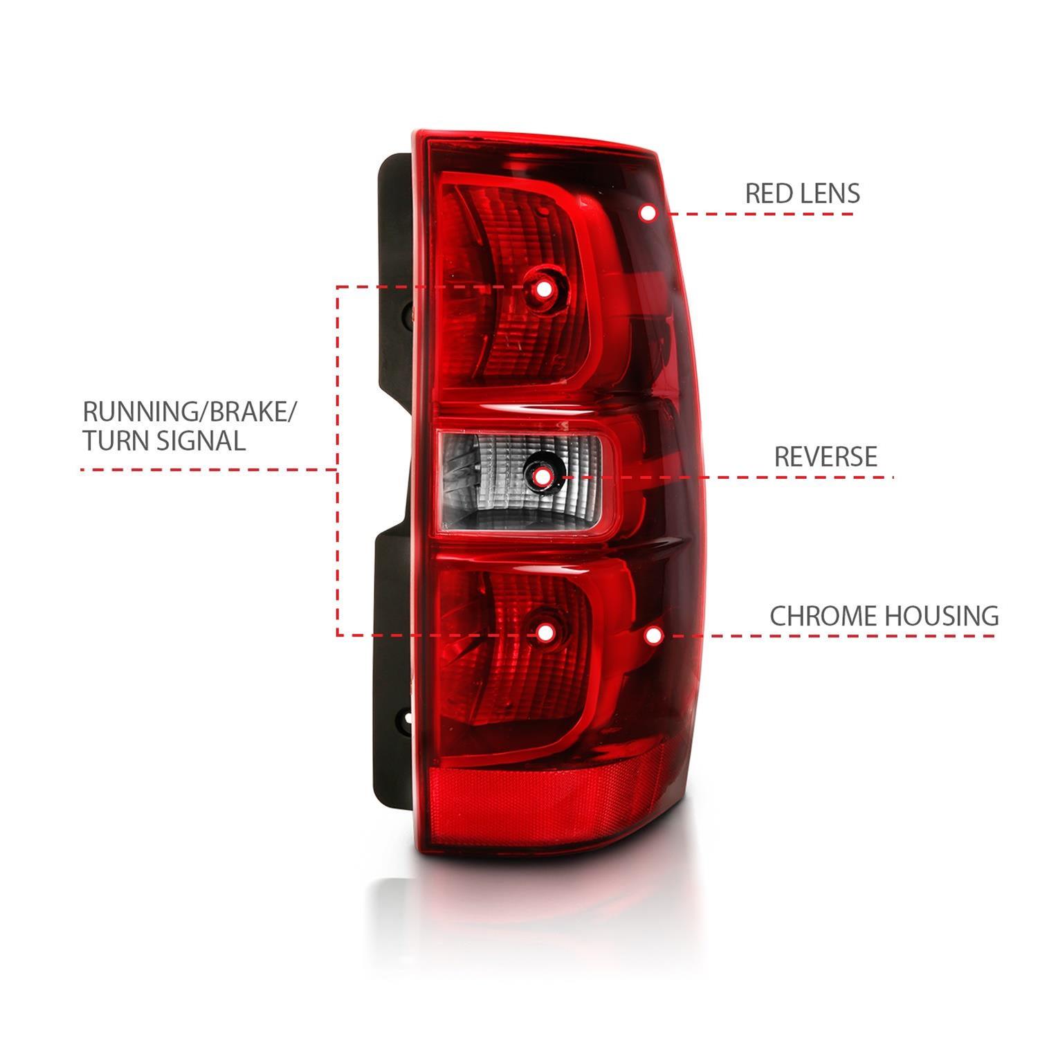 ANZO 2007-2014 Chevy Tahoe Taillight Red/Clear Lens (OE Replacement) thumbnail 5