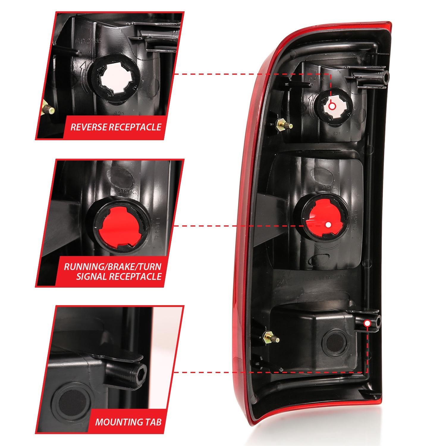 ANZO 2008-2016 Ford F-250 Taillight Red/Clear Lens (OE Replacement) thumbnail 4