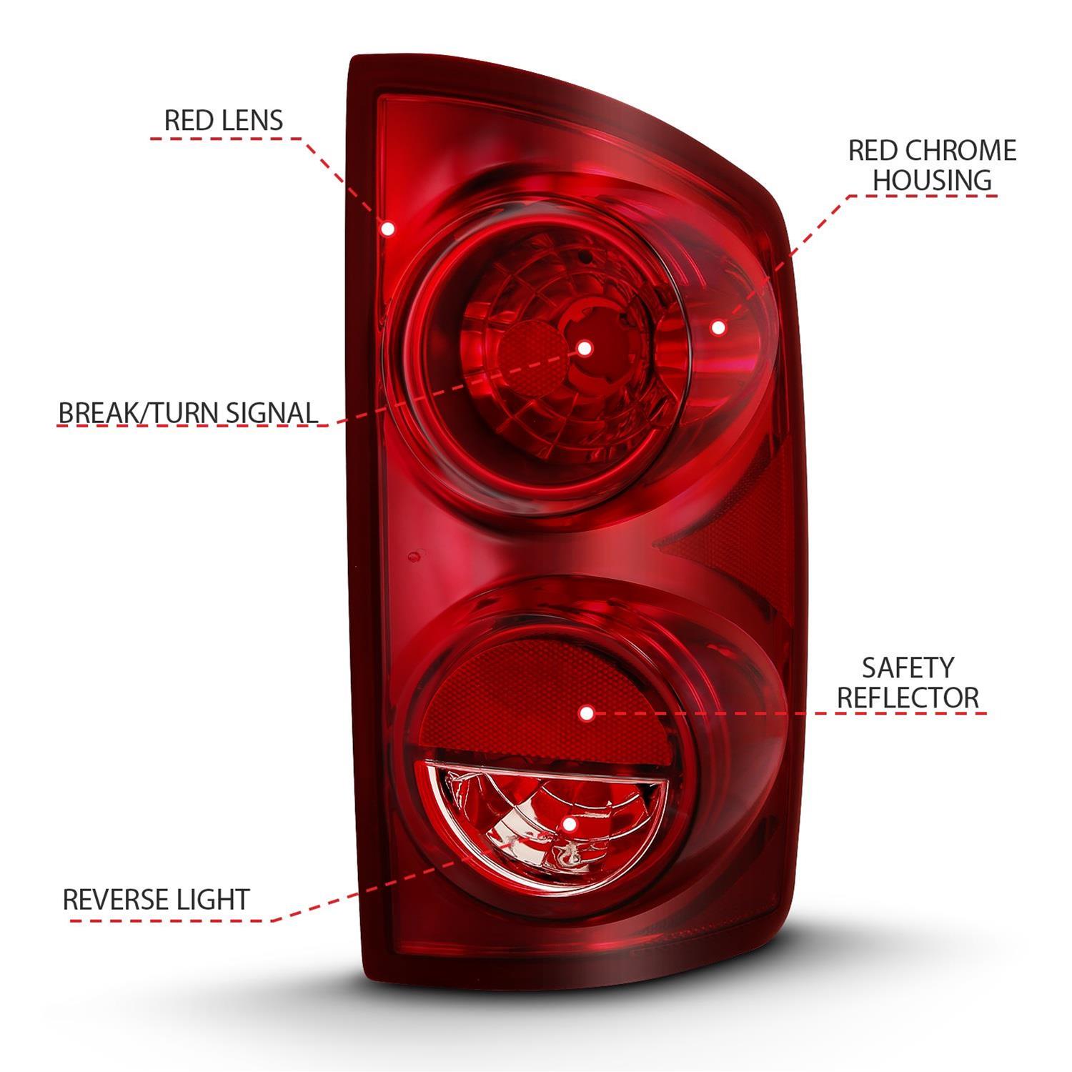 ANZO 2007-2009 Dodge Ram 1500 Tail Light Red Lens (OE) thumbnail 5