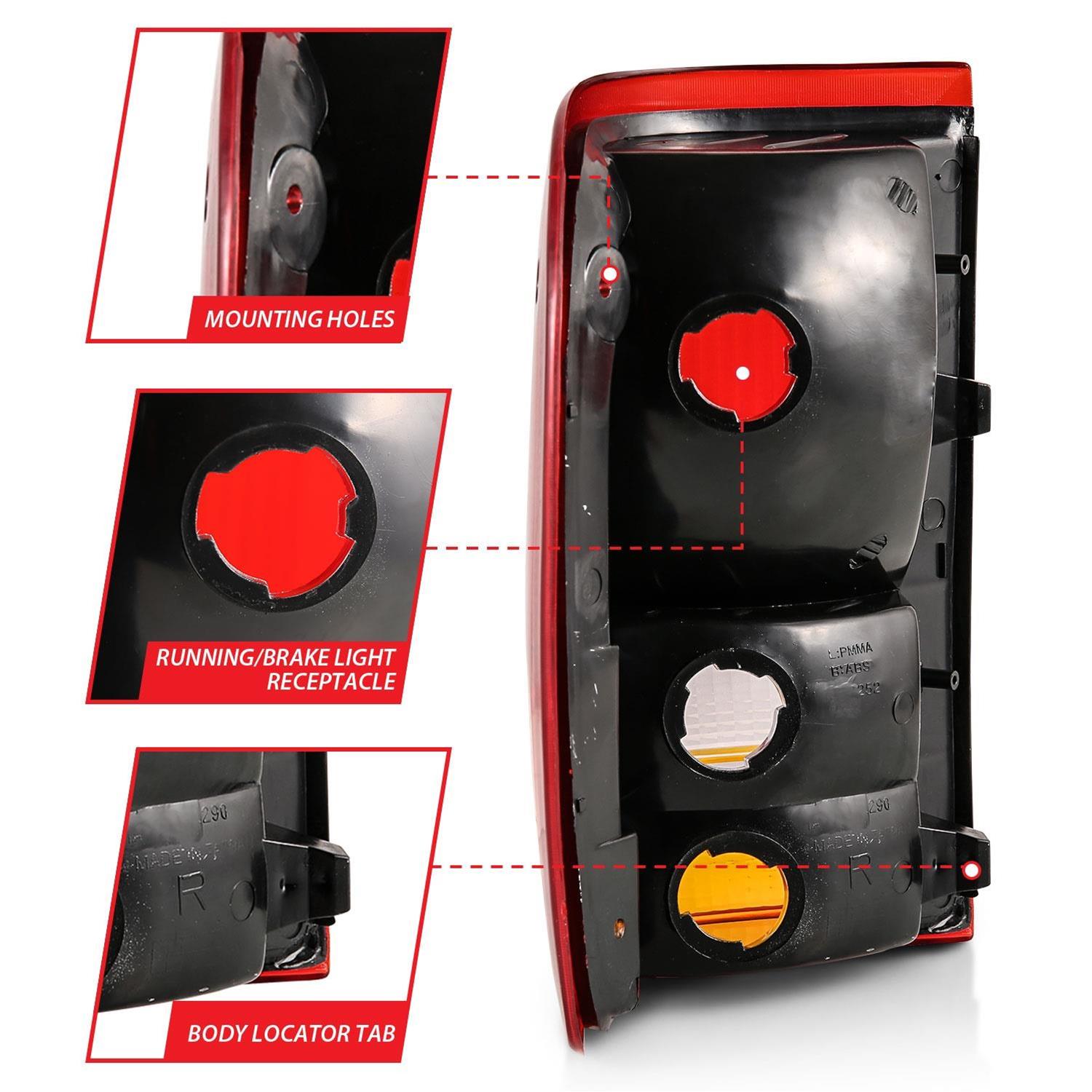 ANZO 1993-1997 Ford Ranger Tail Light Red/Clear (OE) thumbnail 5
