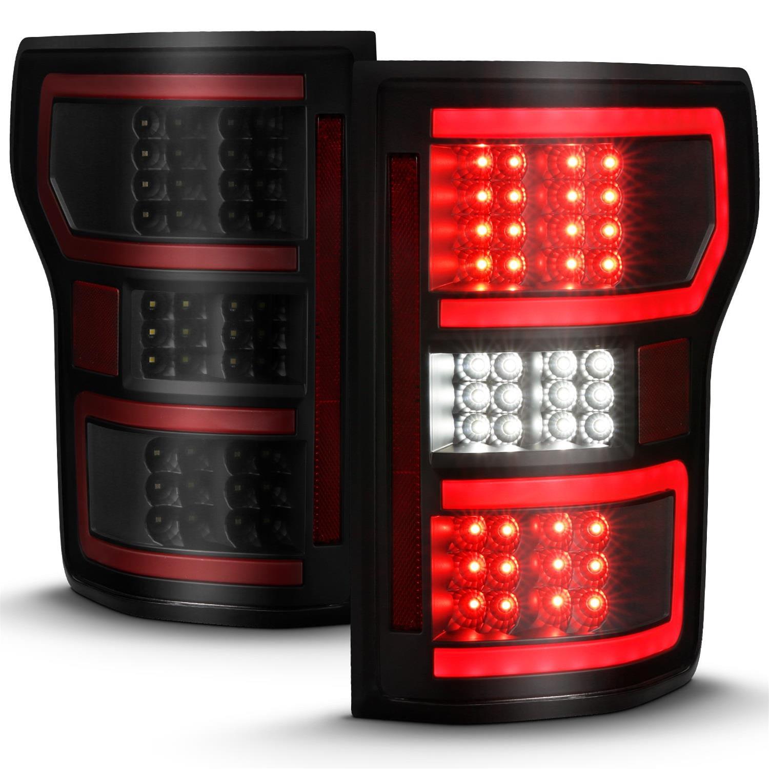 ANZO 18-19 Ford F-150 LED Taillight Black Housing Clear Lens Red Light Bar W/Sequential thumbnail 5